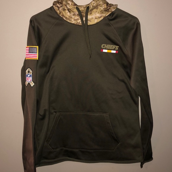 chiefs army green hoodie